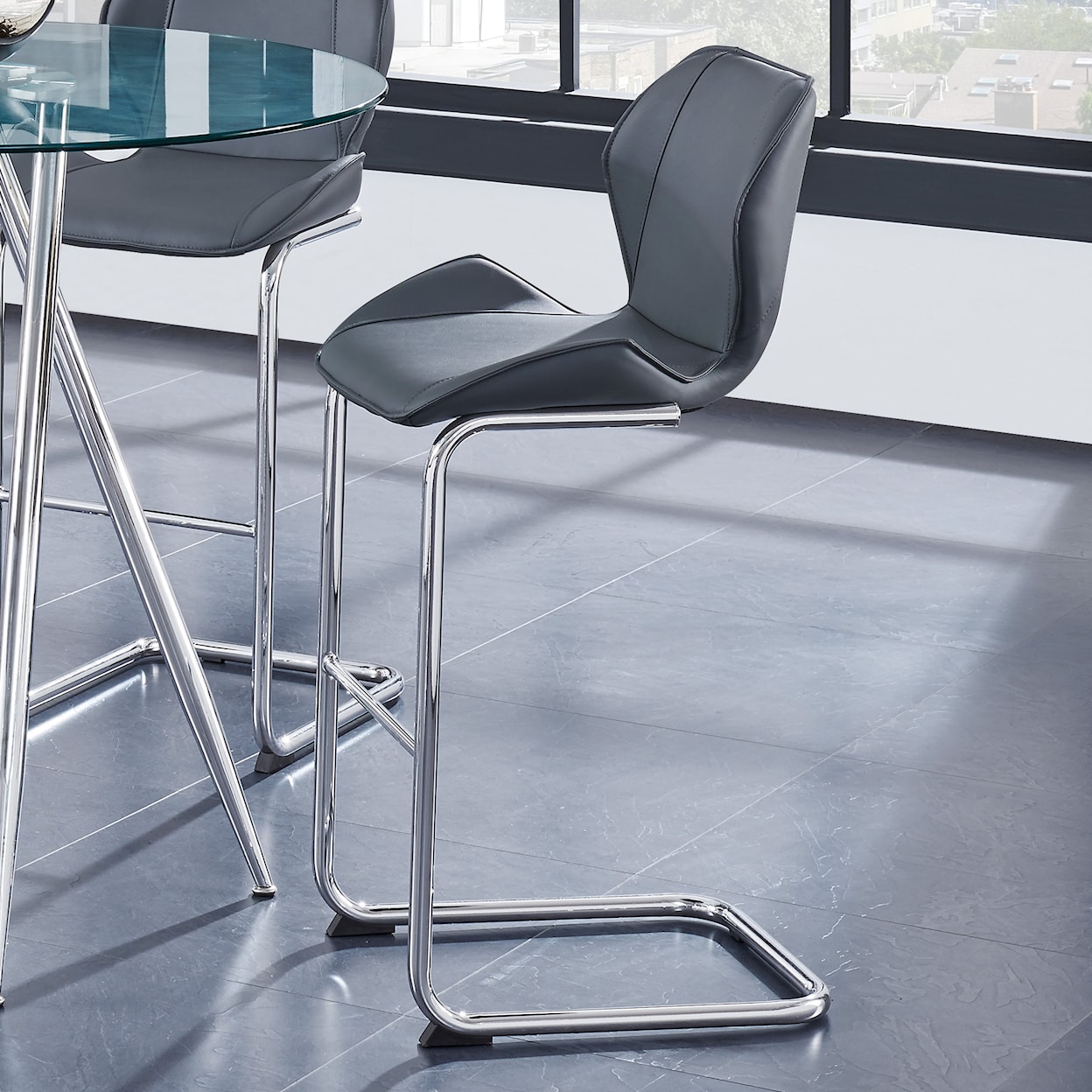 Global Furniture 1446 Grey Barstool Set of 3