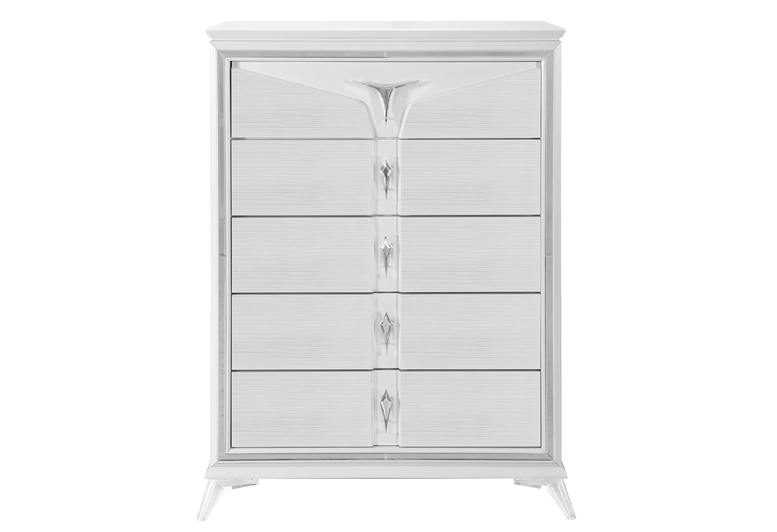 Global Furniture Romo White ROMO-WHITE-CH Contemporary 5-Drawer Bedroom ...