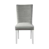 Contemporary Upholstered Dining Side Chair with Pleated Backrest
