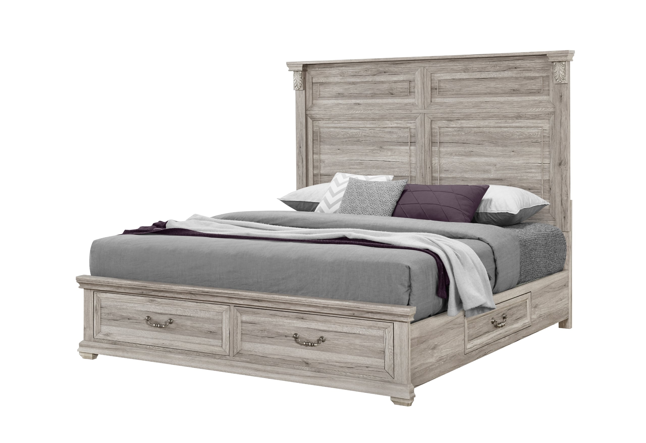 Global Furniture Rowan/Tatum Natural Panel TATUMNATURALKBG W/ STORAGE King Bed Group With