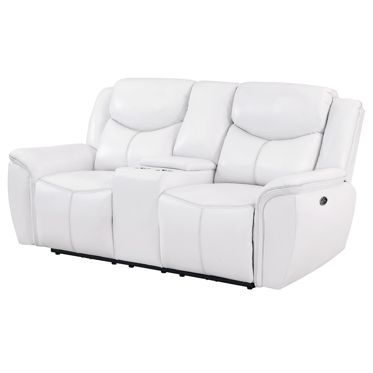 Global Furniture U5987 White Power Reclining Loveseat