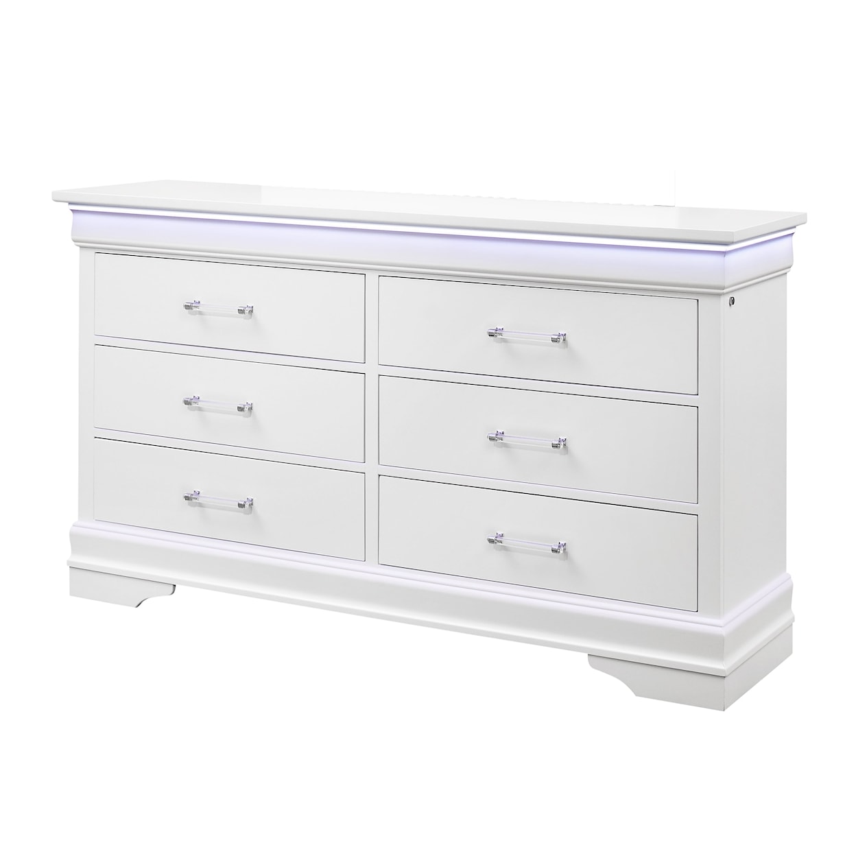 Global Furniture Light Up Louie LIGHT UP LOUIE WHITE DRESSER |