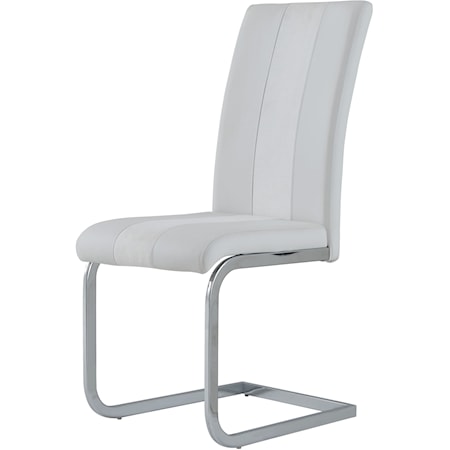 Dining Chair White with White Stripe
