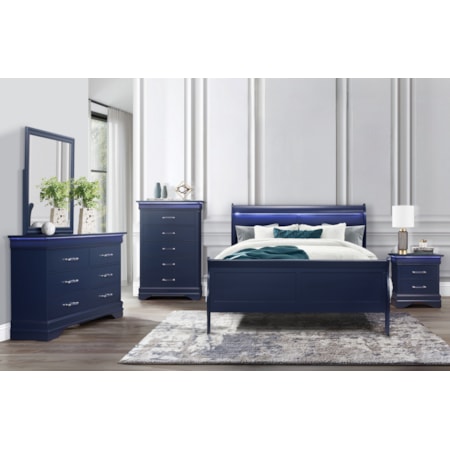 KING BED GROUP WITH LED