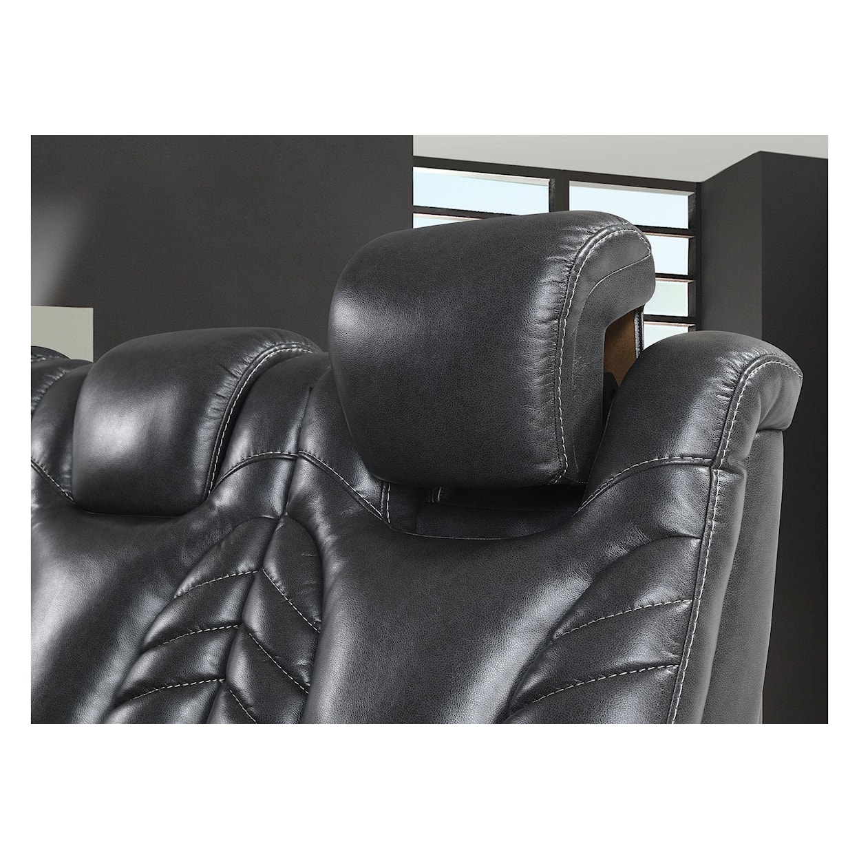 Global Furniture U1677 Grey Power Reclining Loveseat