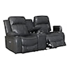 Global Furniture U3120 Grey Power Reclining Loveseat