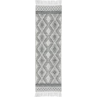 2'3" X 8' Grey/Ivory Runner Rug