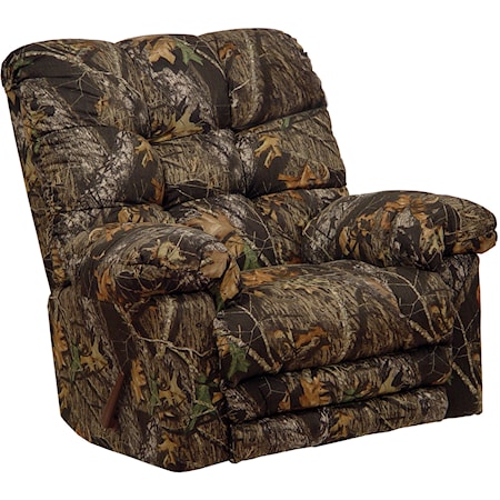 Casual Oversized Rocker Recliner with Extended Footrest