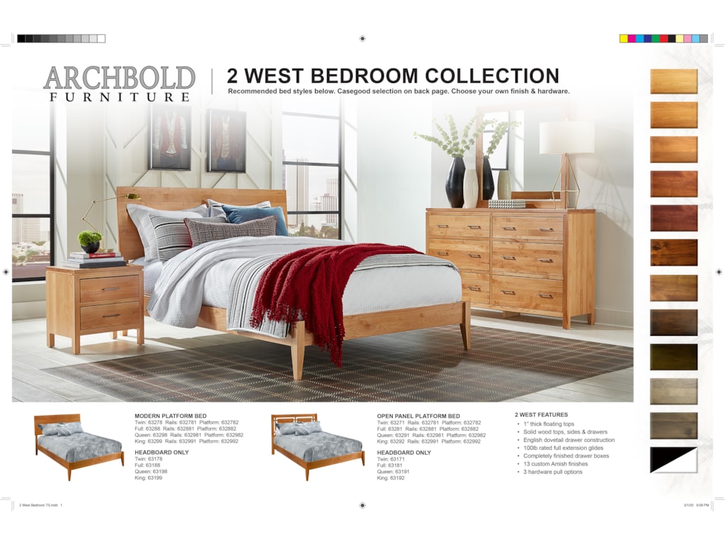 Archbold Furniture 2 WestQueen Open Panel Platform Bed