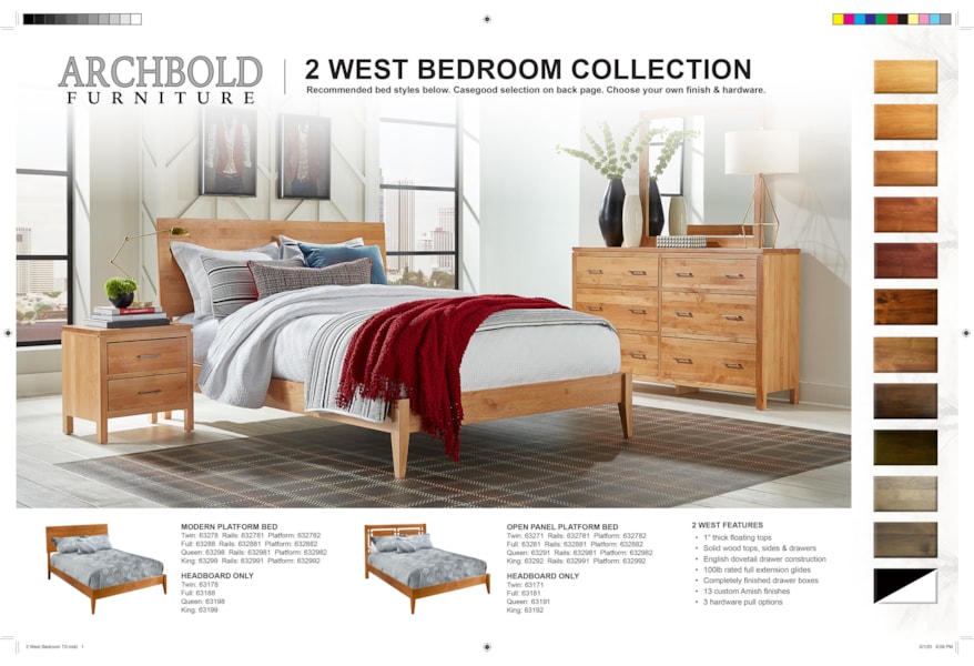 Archbold Furniture 2 West Queen Modern Platform Solid Wood Bed Gill Brothers Furniture Platform Beds Low Profile Beds