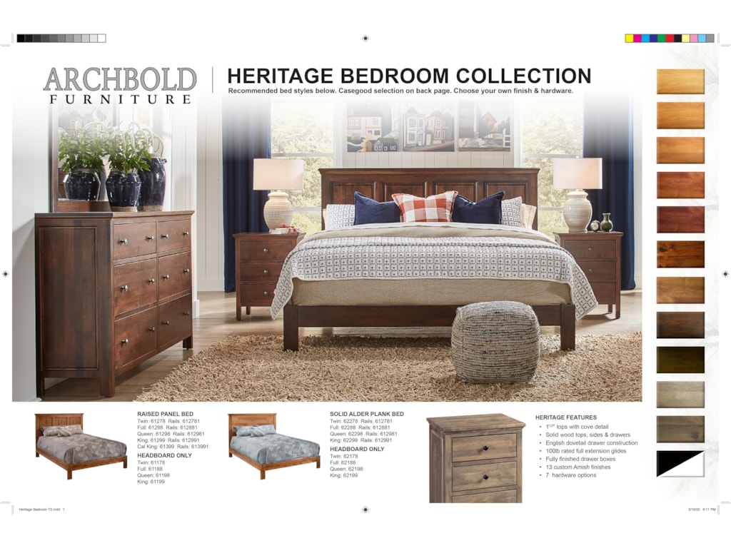 Archbold Furniture HeritageKing Raised Panel Bed