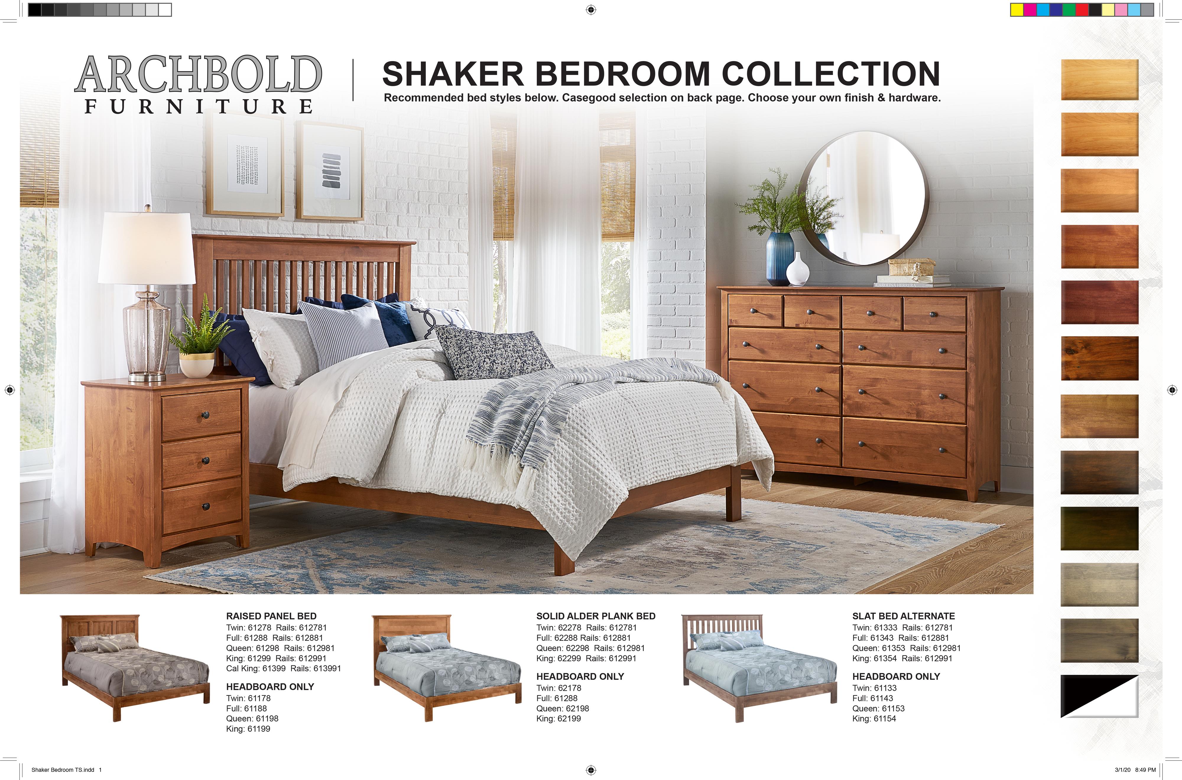 Archbold Furniture Shaker Queen Solid Wood Slat Bed Sheely S Furniture Appliance Panel Beds