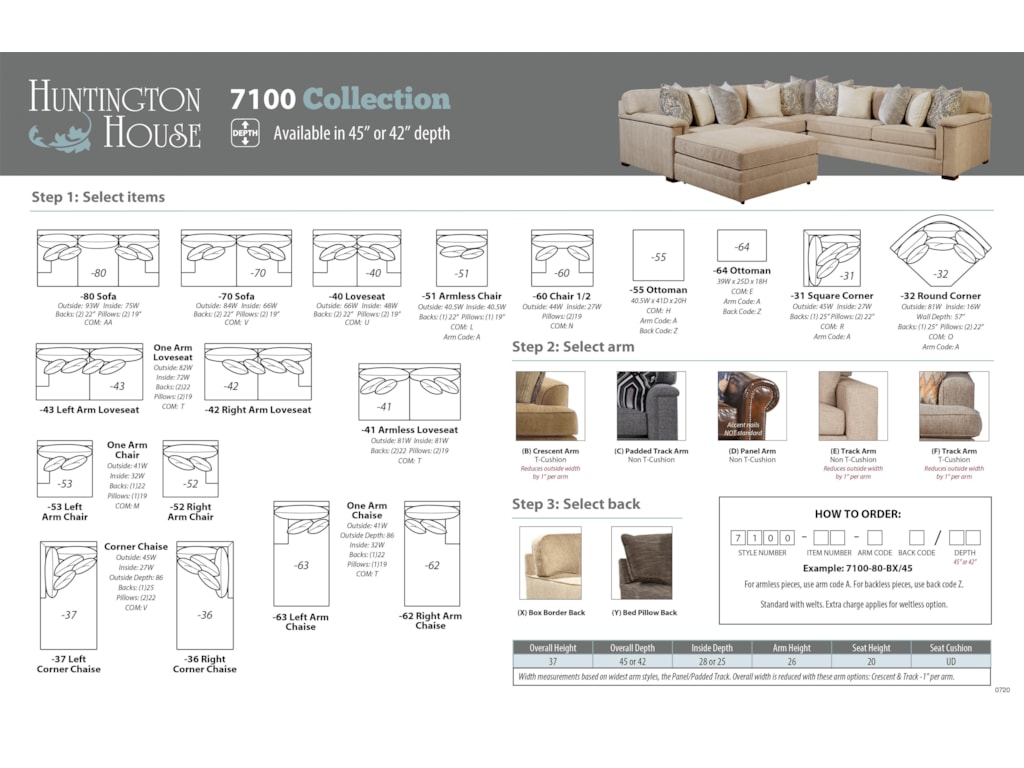 Huntington House 7100Sectional Sofa