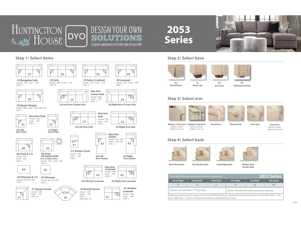Huntington House Solutions 2053Customizable Sectional Sofa