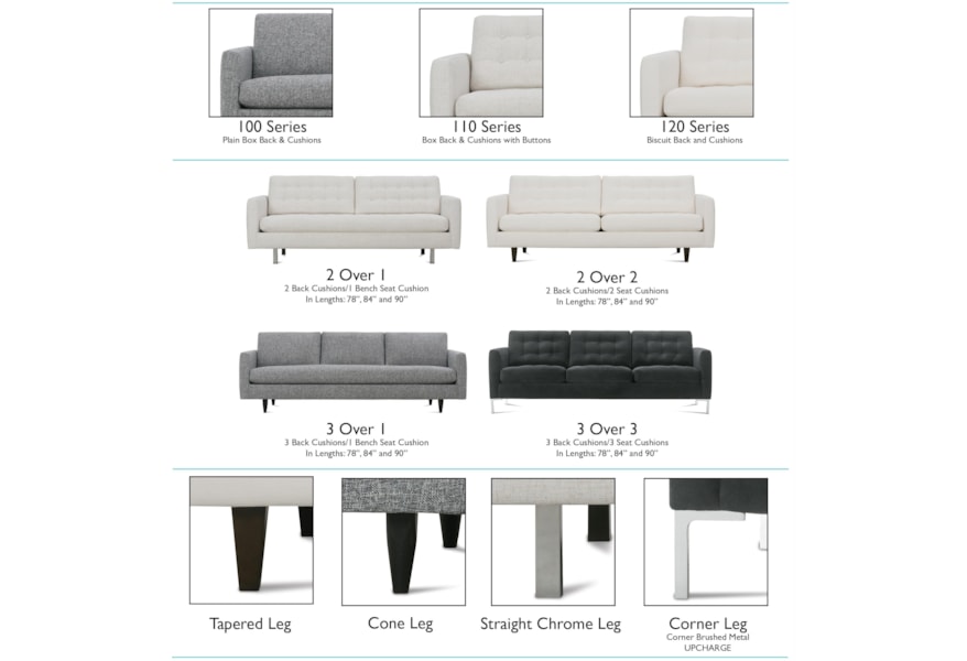 Rowe Modern Mix Contemporary Sectional Sofa With Chaise Wilson S