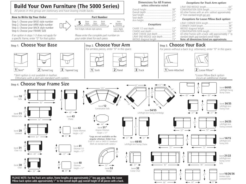 Smith Brothers Build Your Own 5000 Series Small Sectional Sofa Choose Your Own Base Arm Back And Frame Size To Create A Look That Is Uniquely Yours