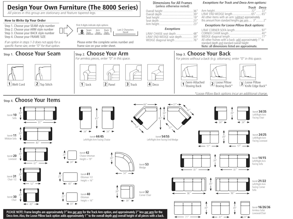 Smith Brothers Build Your Own 8000 Series Large Corner Sectional Smith Brothers Build Your Own 8000 Series Sectional Sofa
