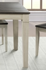 Standard height table top and leg detail