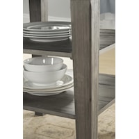 Counter height storage and leg detail