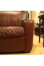 American Leather Carson Contemporary Leather Sofa with Wood Feet