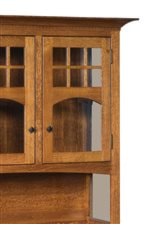 Decorative Glass Panel Doors in Dining Hutch