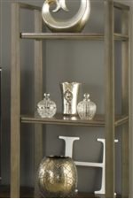 Gold-Colored Metal Frame and Wood Shelves