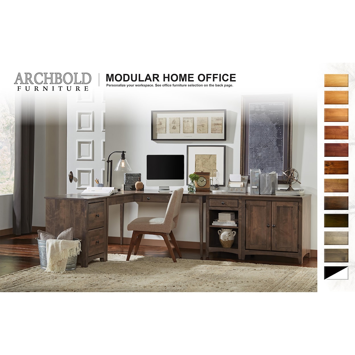 Archbold Furniture Modular Home Office Large Writing Desk