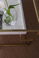 Features Fossilized White Crystal Stone and and a Glam, Modern Base Finished in Gold Foil
