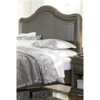 Camelback Headboard Upholstered with Bonded Leather