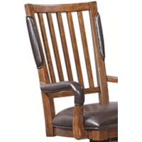 Office Arm Chair Features Leather Padded Sides, Arms, and Seat