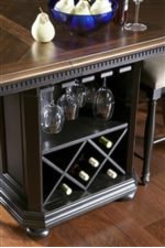 Kitchen Island/Counter Table with Glassware Storage and Bottle Storage