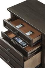 Convenience features like USB charging ports and felt-lined drawers add functionality to your furniture