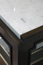 Layer textures artfully with Carrera marble table tops