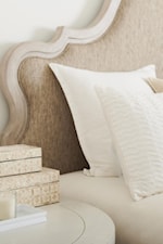 Beautiful, neutral tone fabrics add sophistication to upholstered pieces