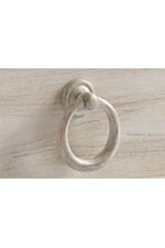 Ring Pull Hardware in a Whitewashed Finish