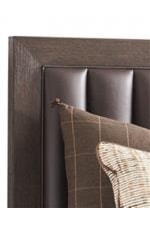 Select beds feature a channel tufted upholstered headboard with Deer Crest leather.