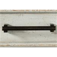 Pull bar in worn pewter finish