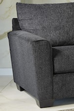 Semi-Attached Back Cushion and Rounded Track Arms
