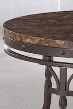 Faux Marble Top and Metal Base
