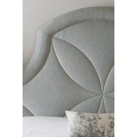 Inlaid Metal Patterns on Bed and Select Tables Give Subtle Shine