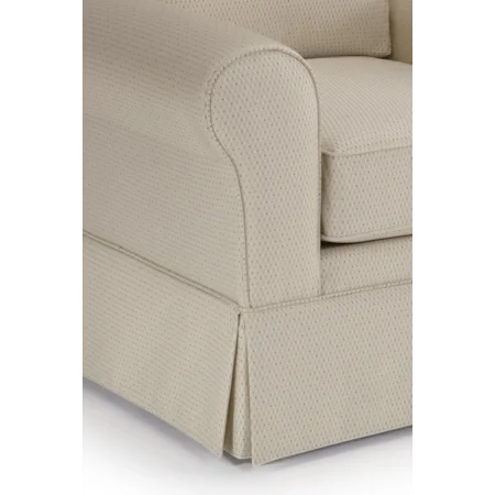 Customizable Transitional Sofa with Rolled arms and Tapered Block Legs