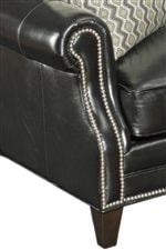 Classic Rolled Arms and Tapered Legs with Elegant Nailhead Trim