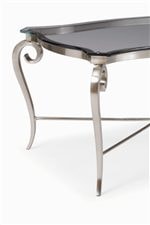 Scrolled legs on metal cocktail table
