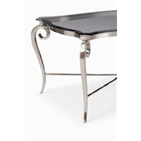 Scrolled legs on metal cocktail table