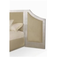 Graceful Upholstered Side Wings are Bordered in Short-Grain Satin Walnut Veneer. 
