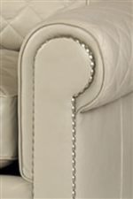Large Roll Arms with Brushed Nickel Nail Head Trim