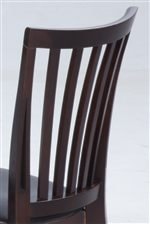 Curved, Slatted Chair Back