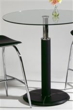 Round Glass Top Tables with Chrome Finish Metal & PVC Bases