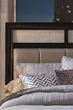 Upholstered Headboard with Metallic Acrylic Panels