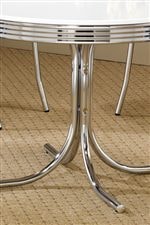 Retro Chrome Rimmed Top and Pedestal